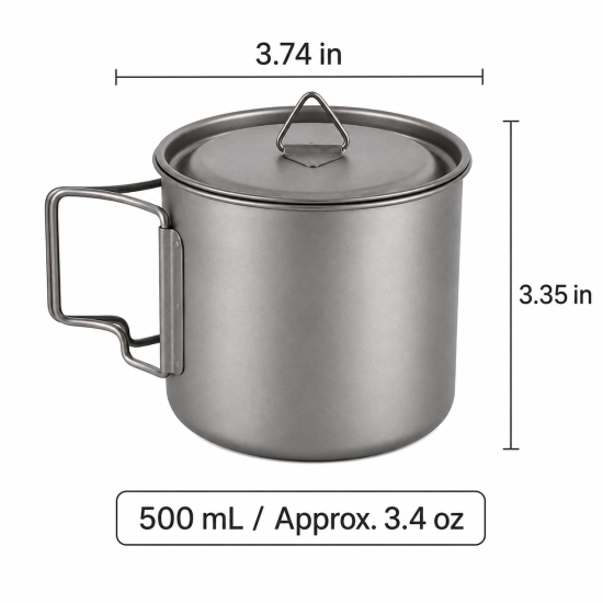 Lightweight Titanium Camping Mug with Lid - Image 8
