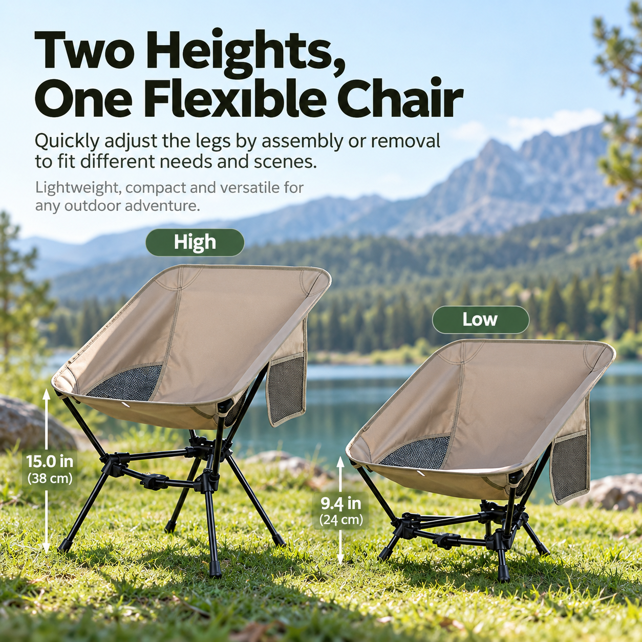 Portable Folding Camping Moon Chair - Image 2
