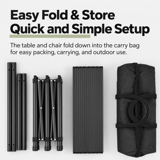 Portable Folding Aluminum Camping Table - Image 2