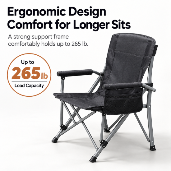 Reinforced X-Frame Folding Camping Chair - Image 2