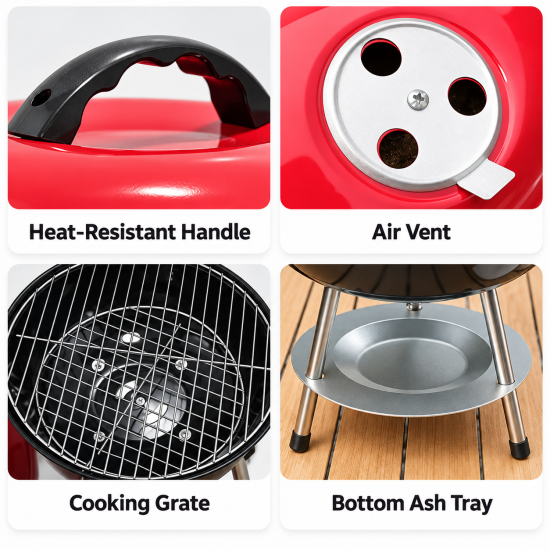 Portable Kettle Charcoal Grill - Image 4