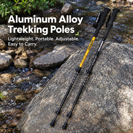 3-Section Quick-Lock Aluminum Trekking Poles - Image 2