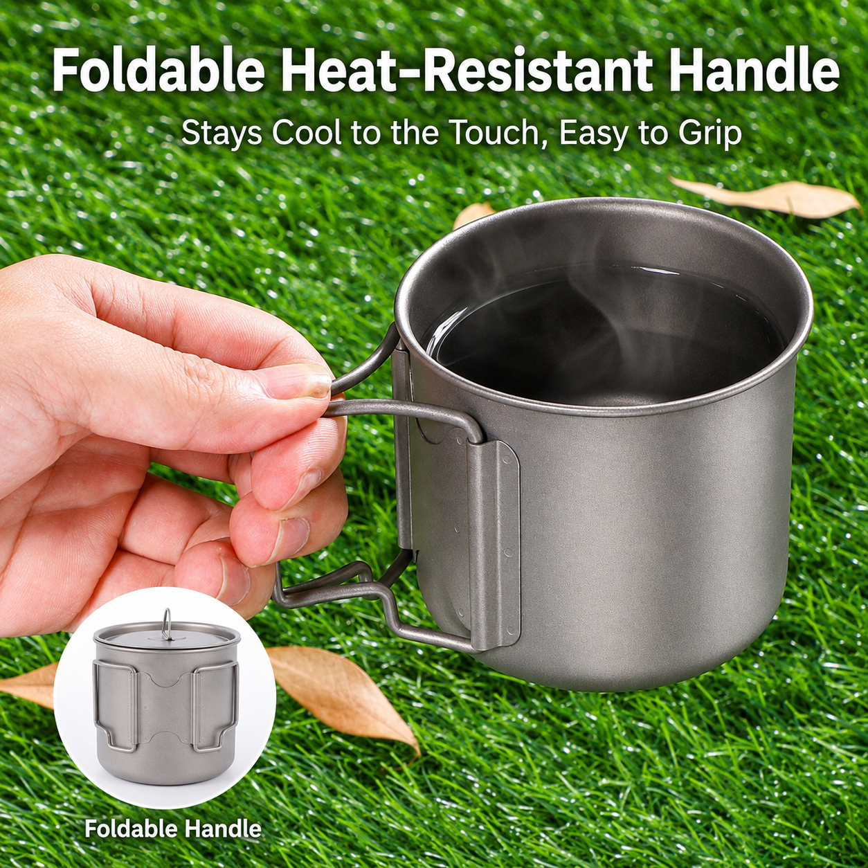 Lightweight Titanium Camping Mug with Lid - Image 5
