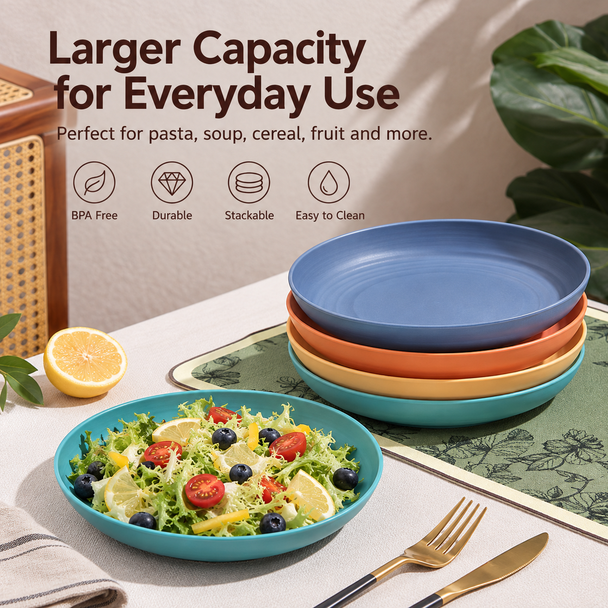 Stackable PP Camping Plate Set - Image 4