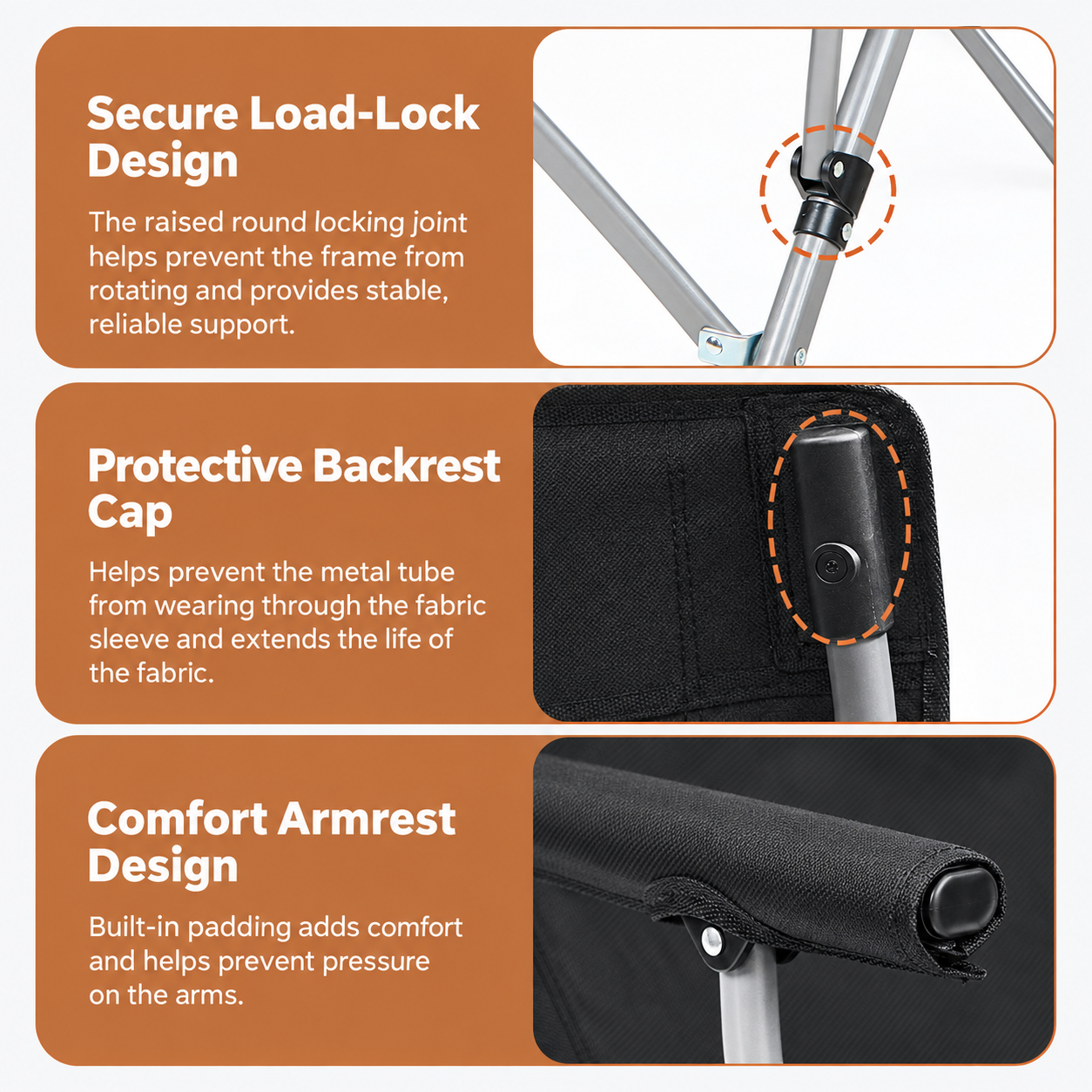 Reinforced X-Frame Folding Camping Chair - Image 7