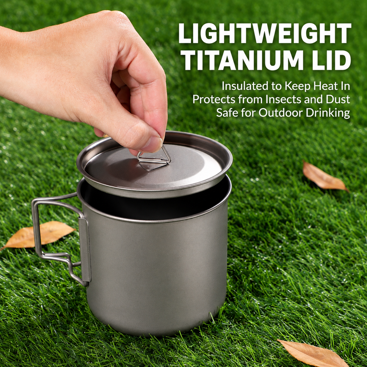 Lightweight Titanium Camping Mug with Lid - Image 4
