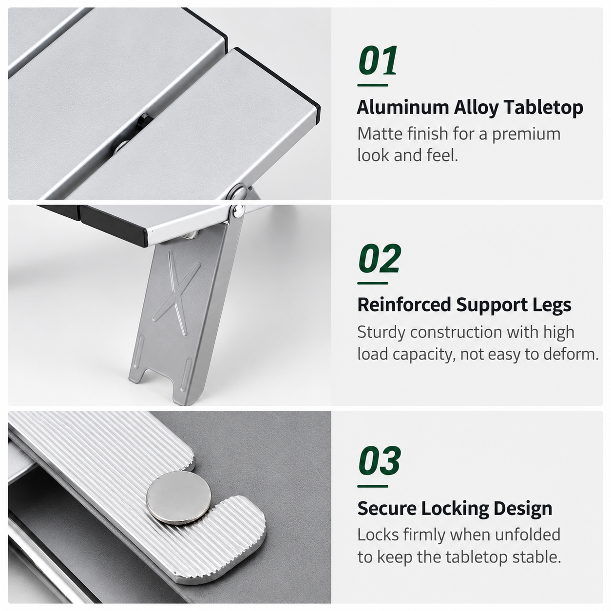 Lightweight Mini Folding Aluminum Camping Table - Image 4
