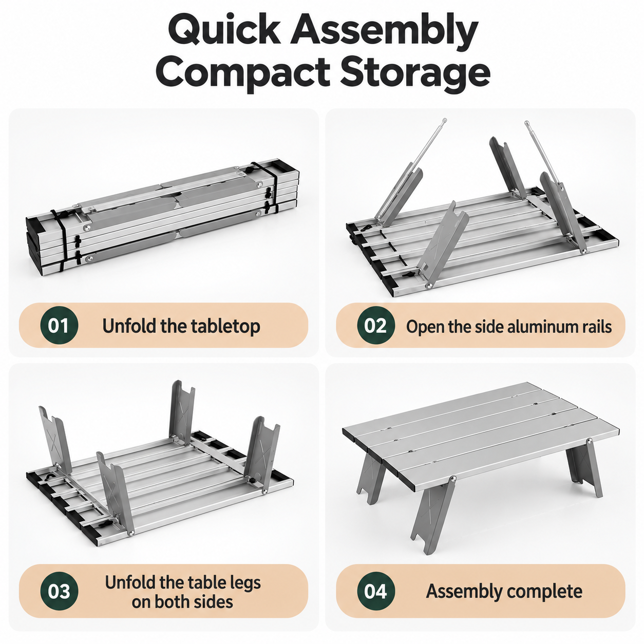 Lightweight Mini Folding Aluminum Camping Table - Image 5