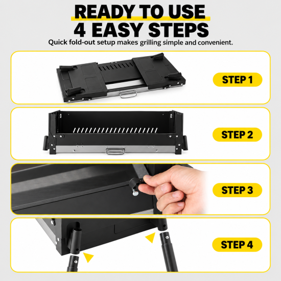 Portable Folding Charcoal Grill - Image 8