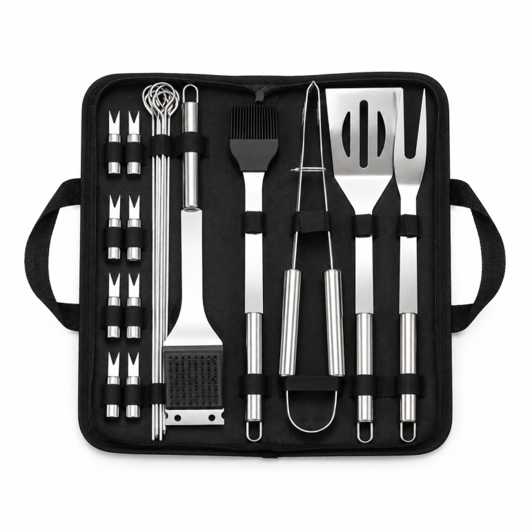 Multi-Option Stainless Steel BBQ Tool Set