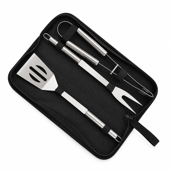 Multi-Option Stainless Steel BBQ Tool Set - Image 3