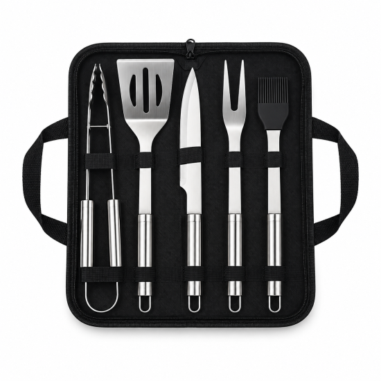 Multi-Option Stainless Steel BBQ Tool Set - Image 4