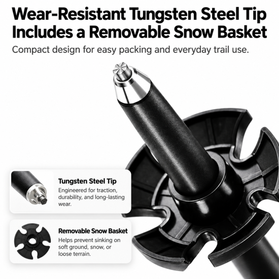 3-Section Quick-Lock Aluminum Trekking Poles - Image 9