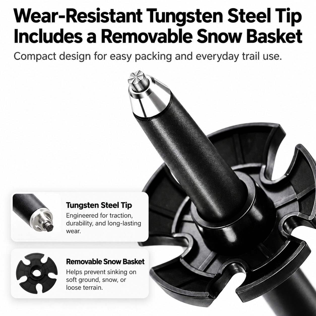 3-Section Quick-Lock Aluminum Trekking Poles - Image 9