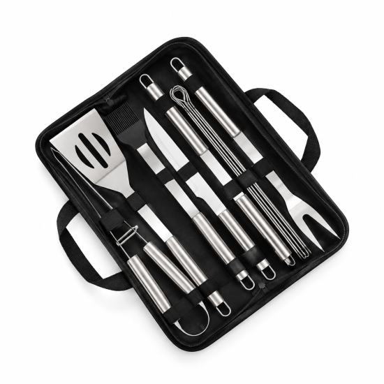 Multi-Option Stainless Steel BBQ Tool Set - Image 5