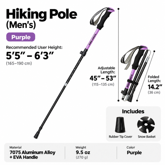 Folding Aluminum Trekking Pole - Image 13