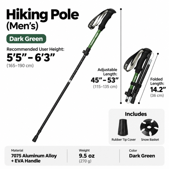 Folding Aluminum Trekking Pole - Image 15
