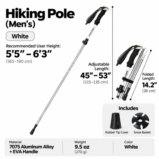 Folding Aluminum Trekking Pole - Image 16