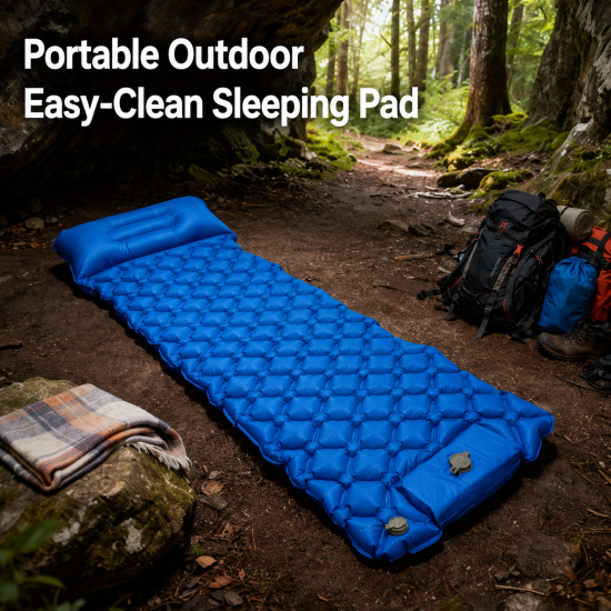 Inflatable Sleeping Pad with Integrated Pillow - Image 2