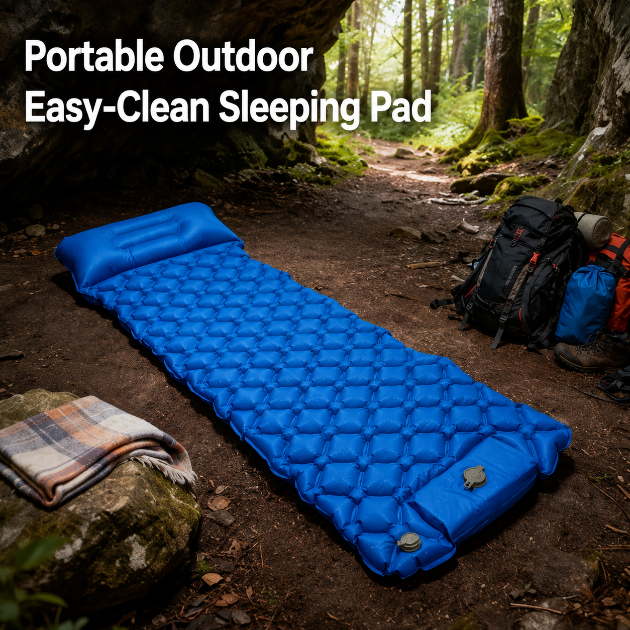Inflatable Sleeping Pad with Integrated Pillow - Image 2