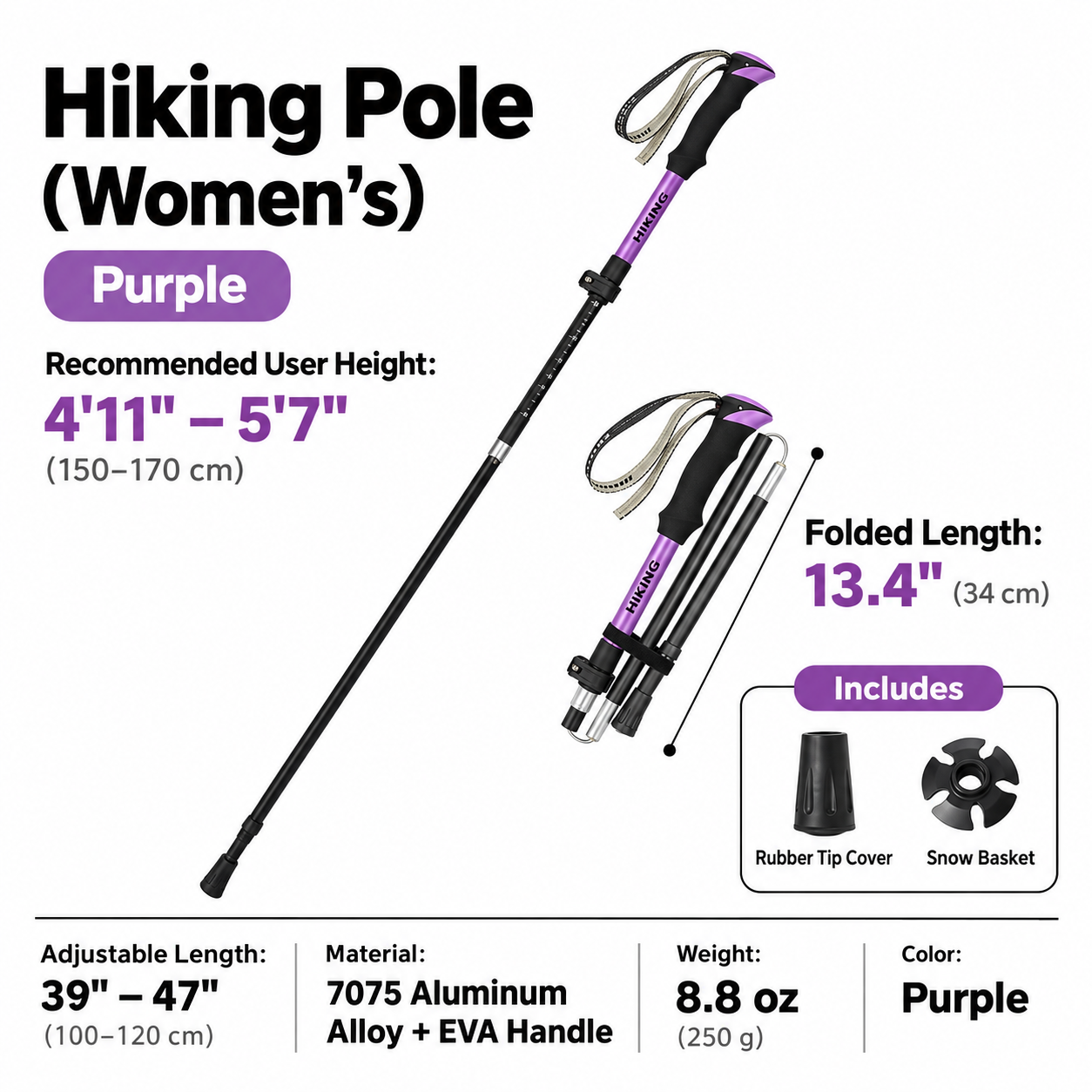 Folding Aluminum Trekking Pole - Image 18