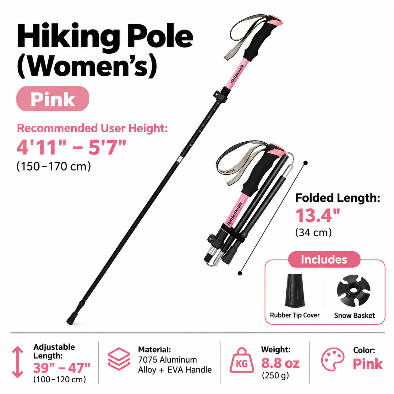 Folding Aluminum Trekking Pole - Image 19