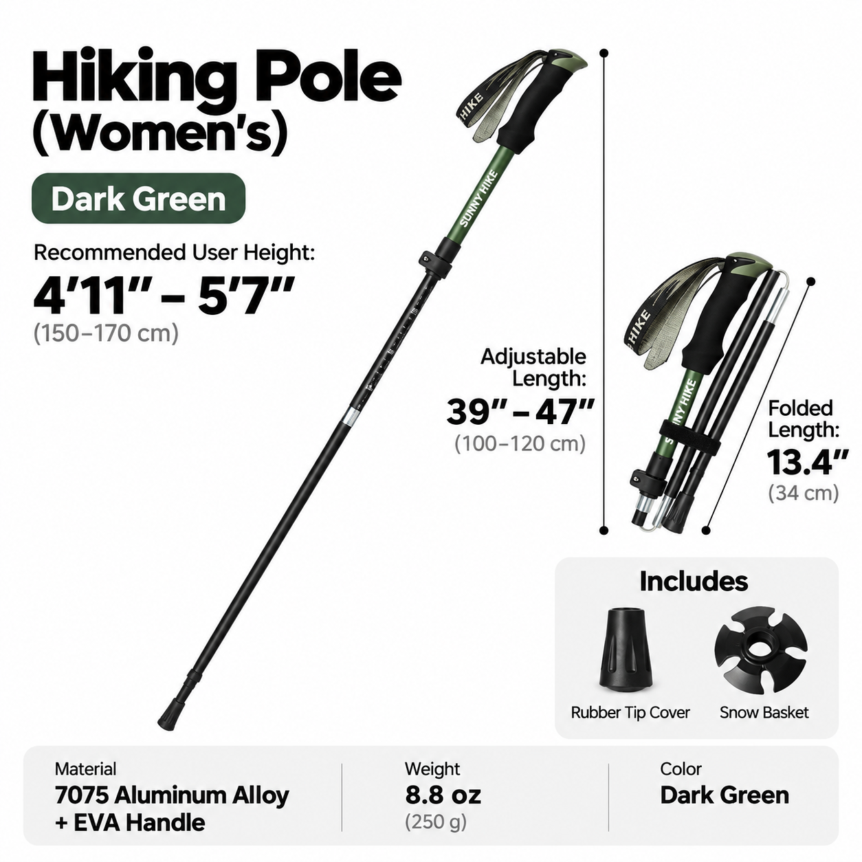 Folding Aluminum Trekking Pole - Image 20