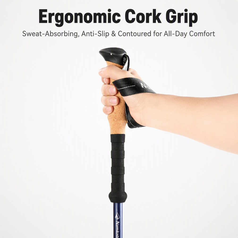 Adjustable Aluminum Trekking Poles with Cork Handles-Pair - Image 3