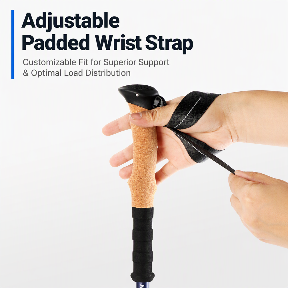 Adjustable Aluminum Trekking Poles with Cork Handles-Pair - Image 4
