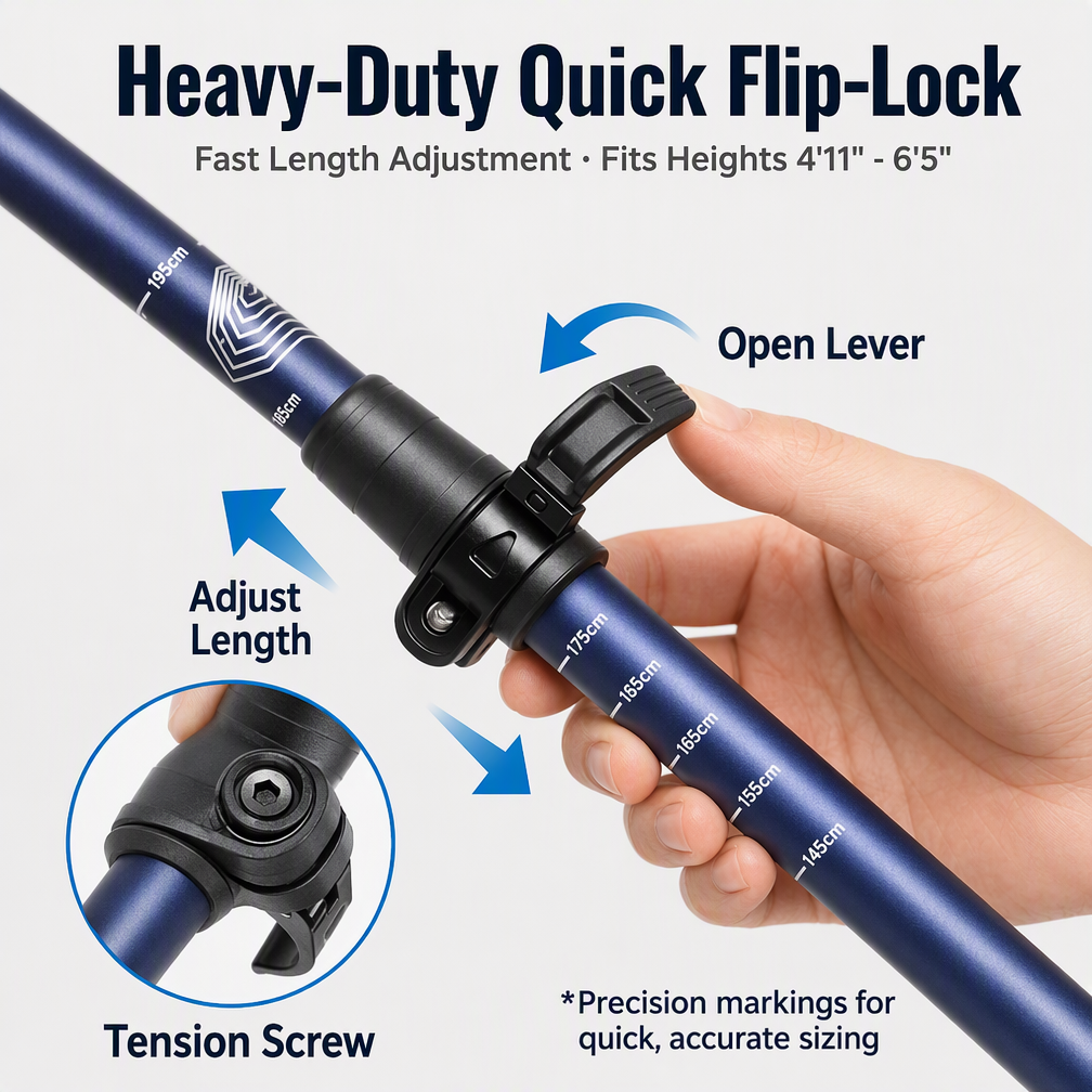 Adjustable Aluminum Trekking Poles with Cork Handles-Pair - Image 5