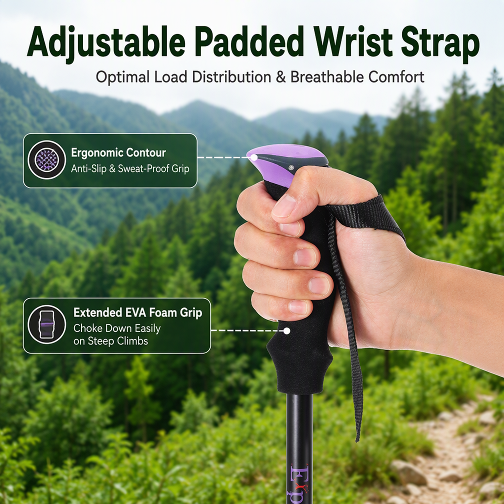 Adjustable Aluminum Trekking Poles with EVA Grips – Pair - Image 3