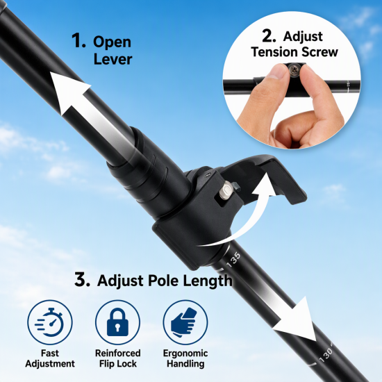 Adjustable Aluminum Trekking Poles with EVA Grips – Pair - Image 6