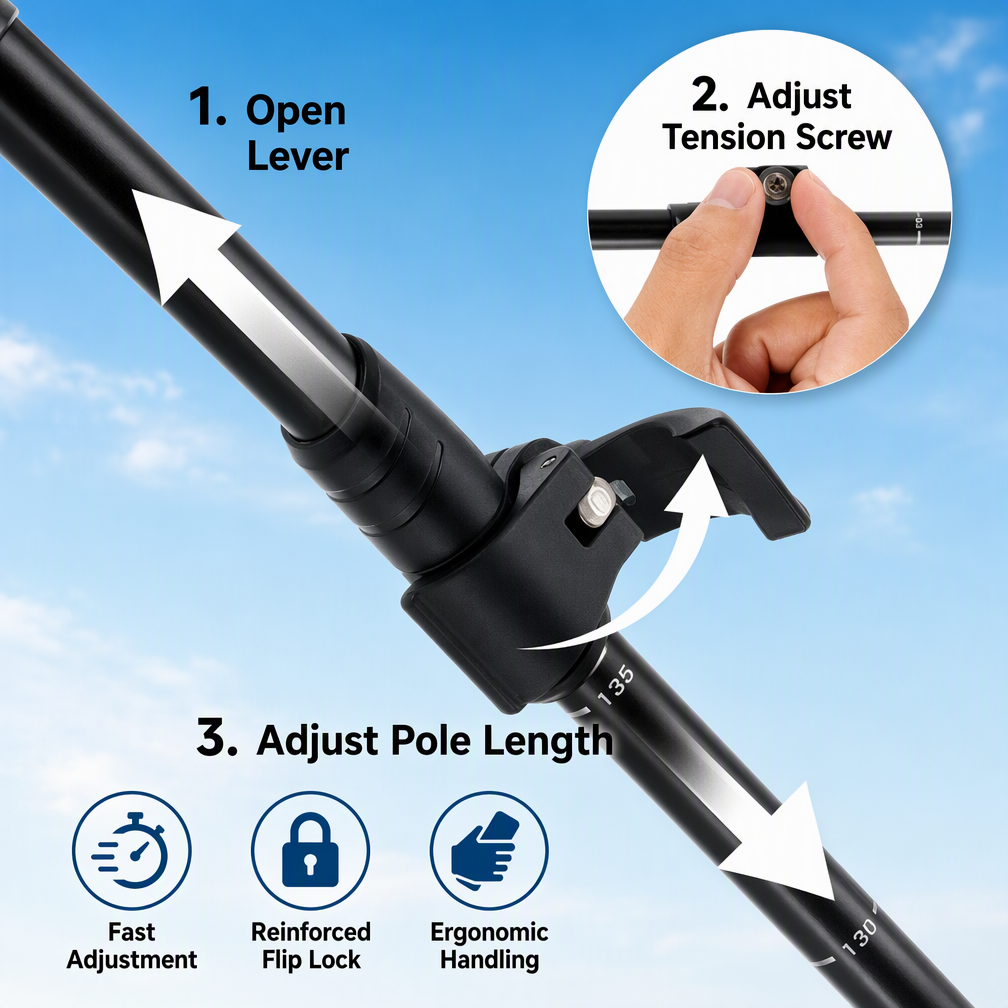 Adjustable Aluminum Trekking Poles with EVA Grips – Pair - Image 6