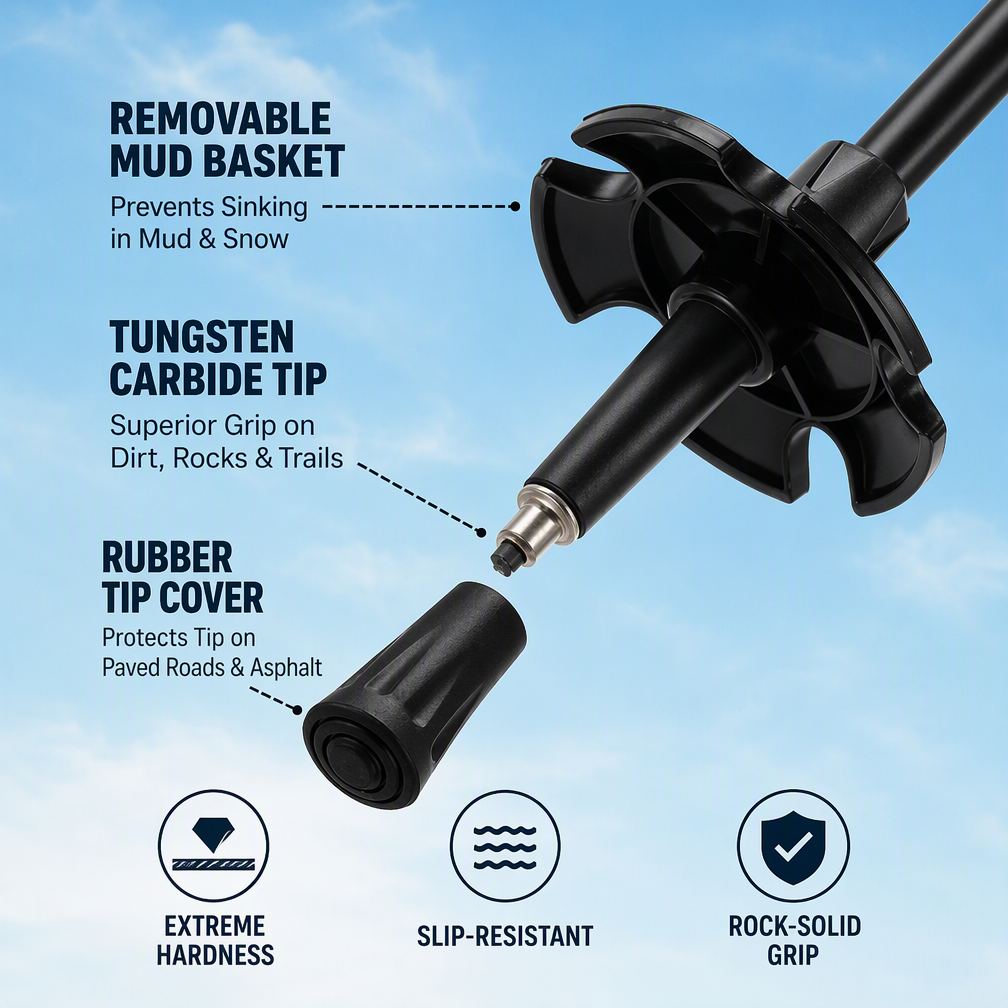 Adjustable Aluminum Trekking Poles with EVA Grips – Pair - Image 8