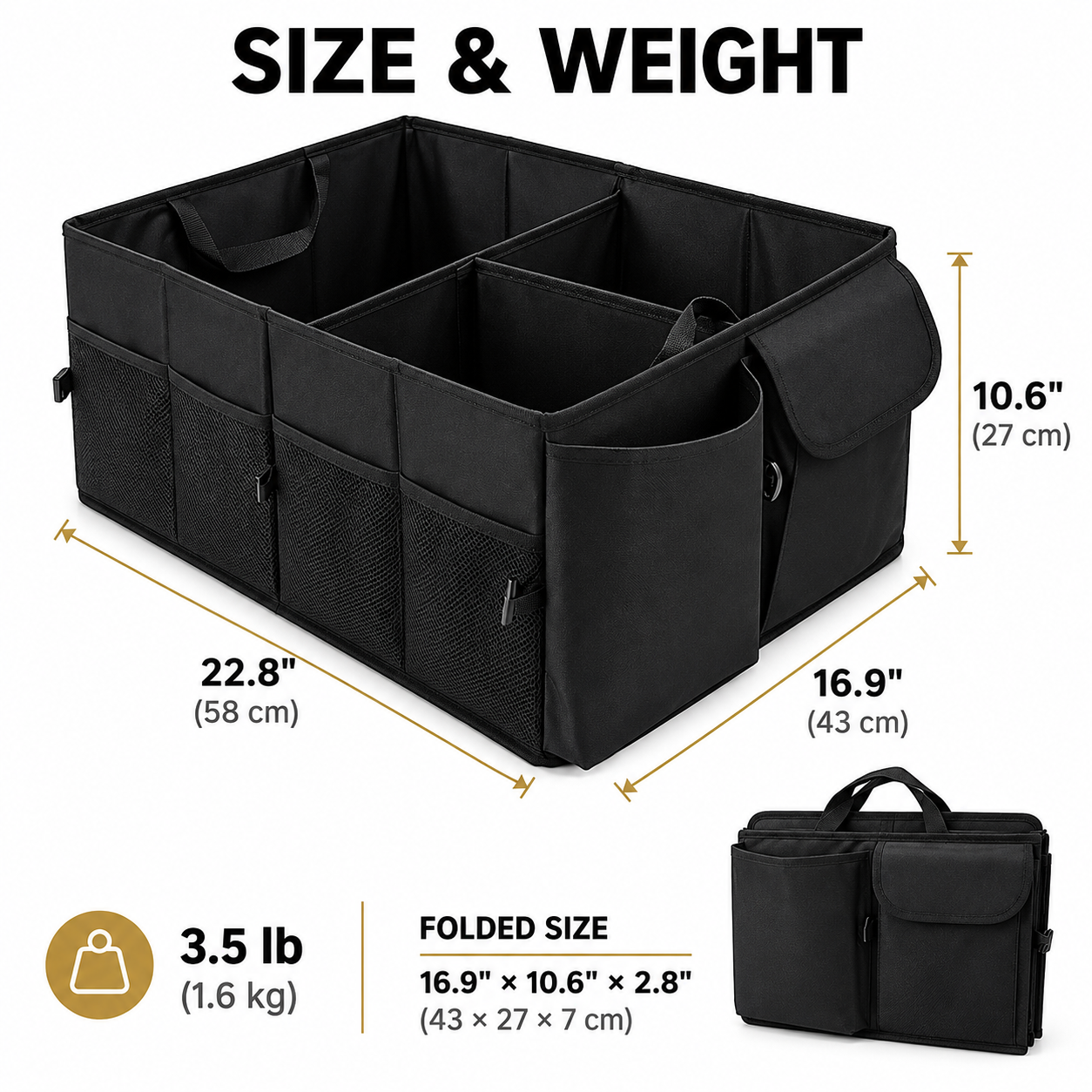 68L Foldable Car Trunk Organizer - Image 8