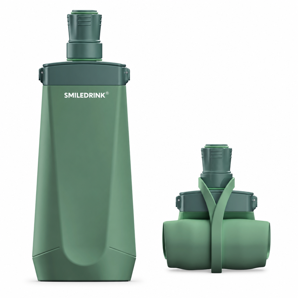 600ml Collapsible Silicone Water Bottle - Image 1