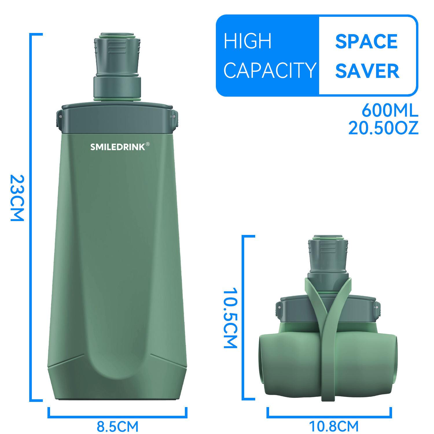 600ml Collapsible Silicone Water Bottle - Image 4