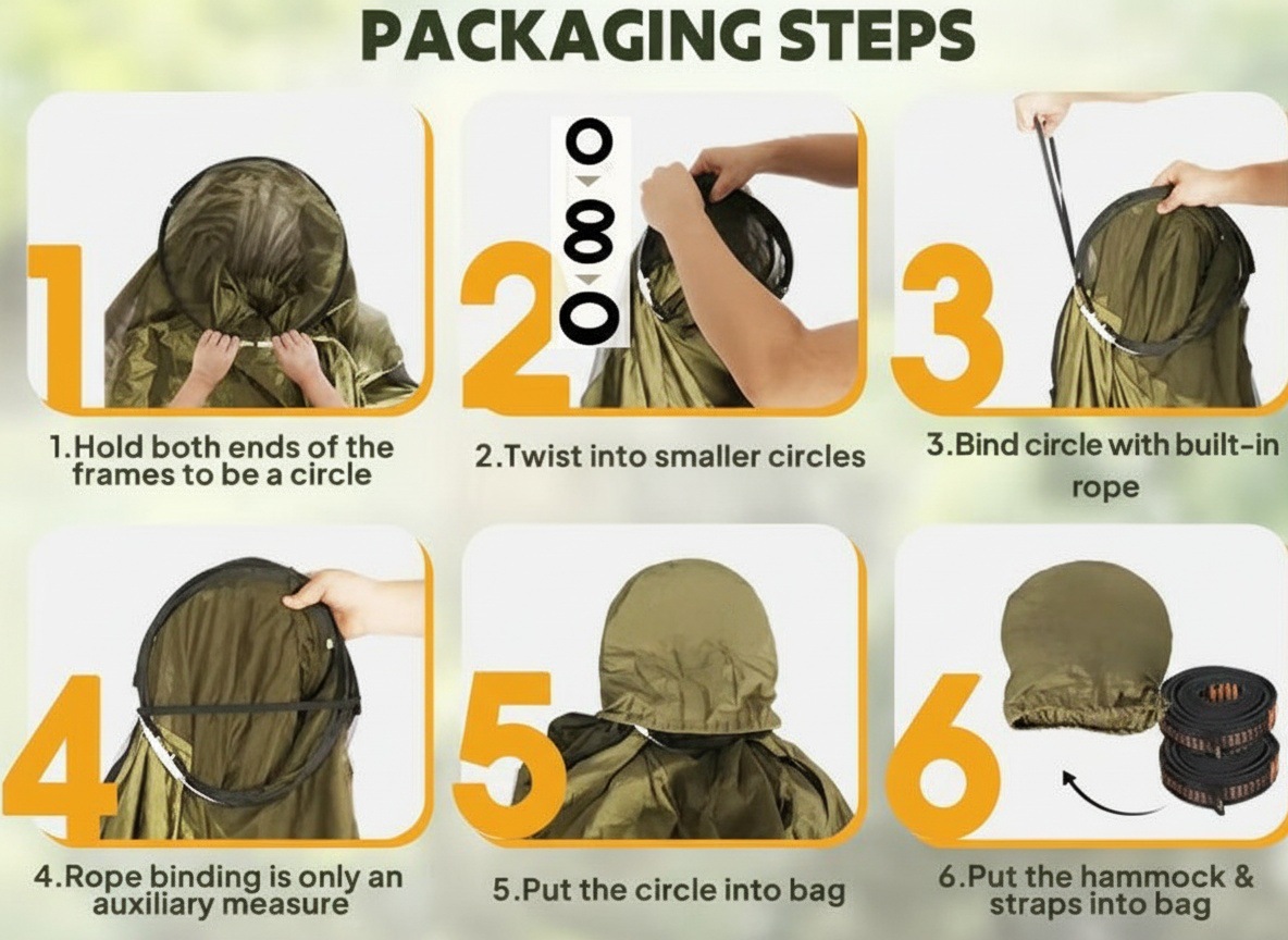 Quick-Open Mosquito Net Hammock - Image 9