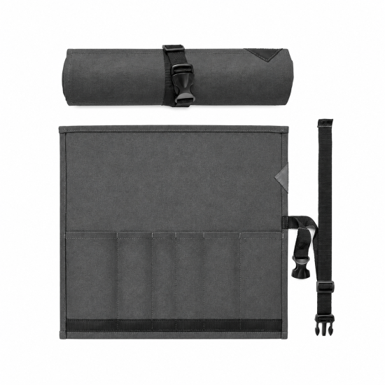6-Pocket Canvas Knife Roll Bag - Image 1