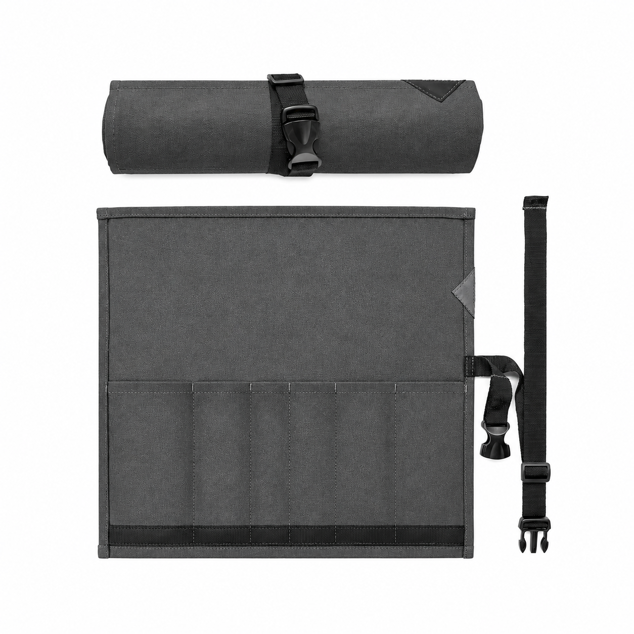6-Pocket Canvas Knife Roll Bag - Image 1