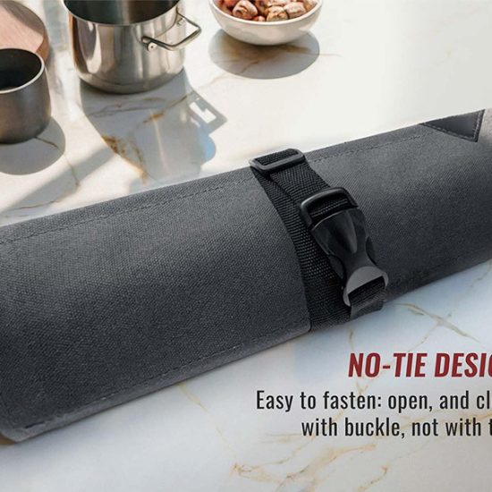 6-Pocket Canvas Knife Roll Bag - Image 4