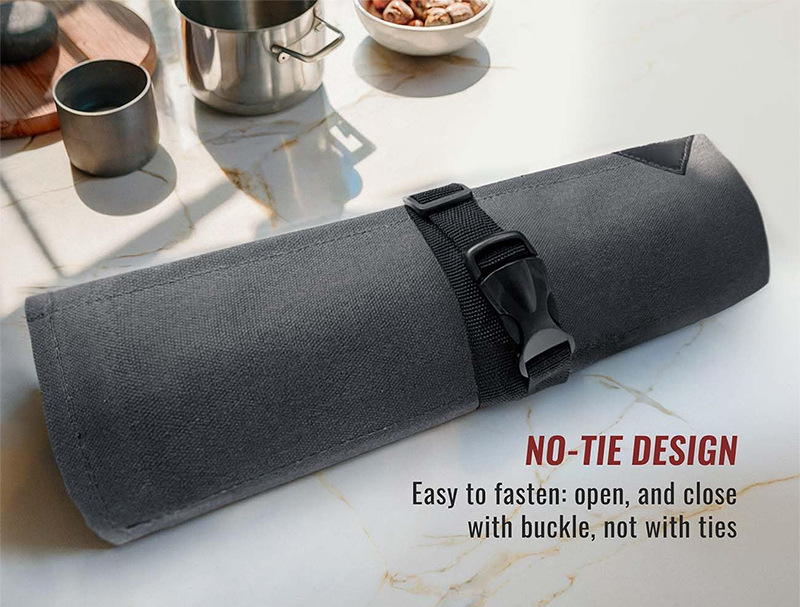 6-Pocket Canvas Knife Roll Bag - Image 4