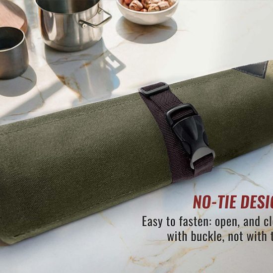 6-Pocket Canvas Knife Roll Bag - Image 6