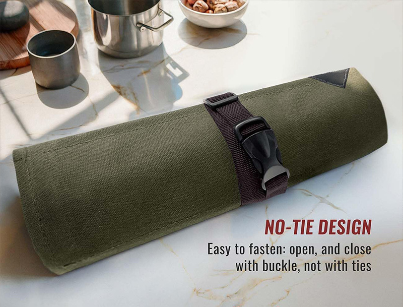 6-Pocket Canvas Knife Roll Bag - Image 6