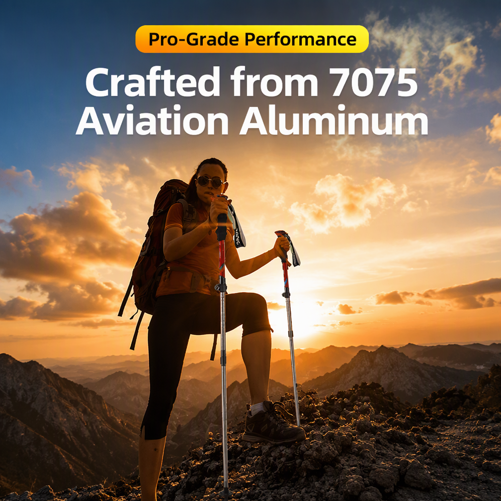 Professional Folding Aluminum Trekking Poles – Pair - Image 2