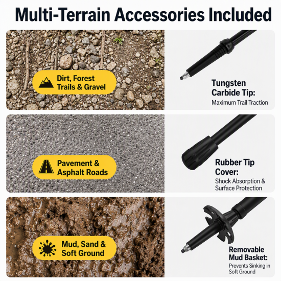 Professional Folding Aluminum Trekking Poles – Pair - Image 10