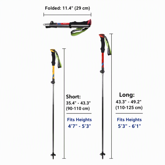 Professional Folding Aluminum Trekking Poles – Pair - Image 11