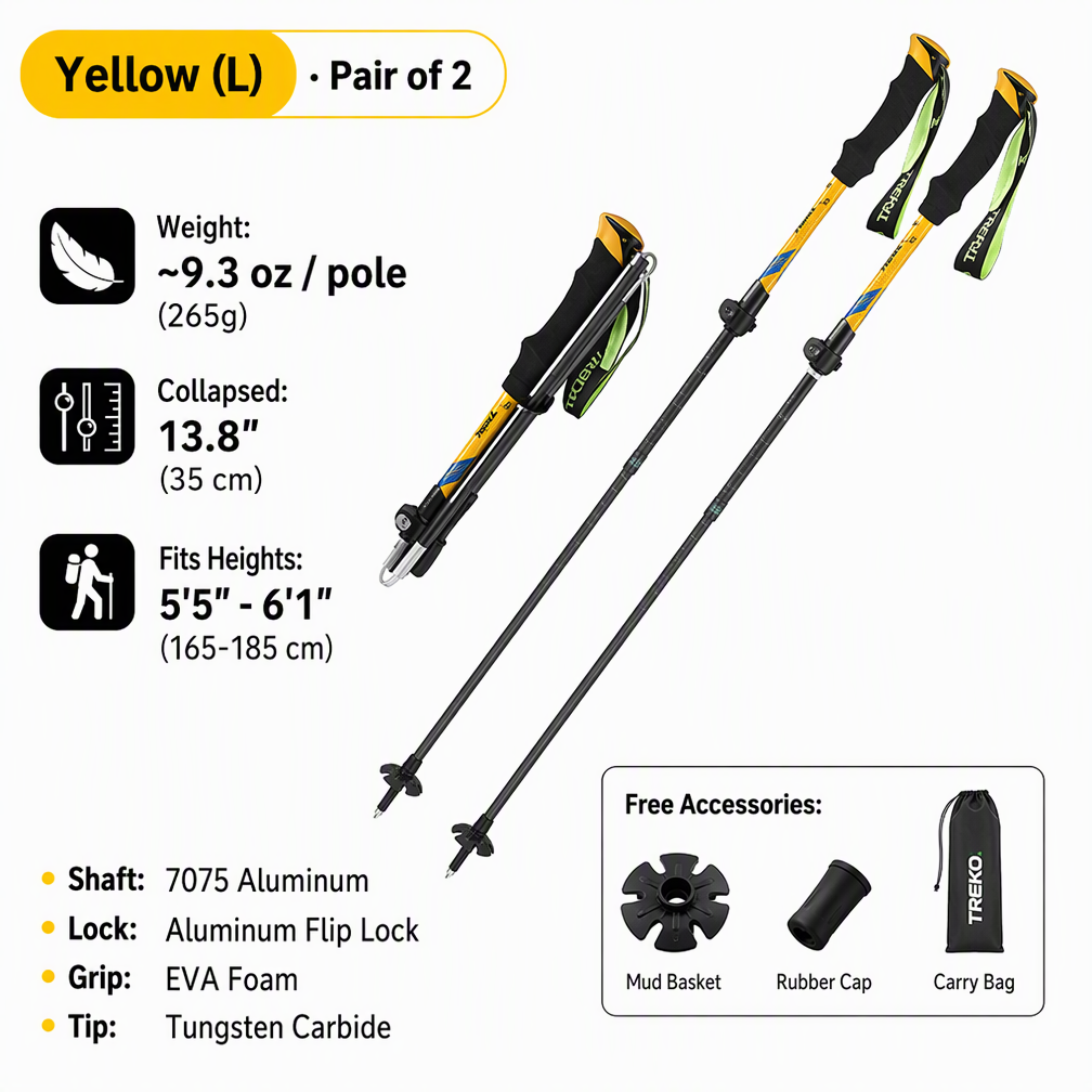 Professional Folding Aluminum Trekking Poles – Pair - Image 15