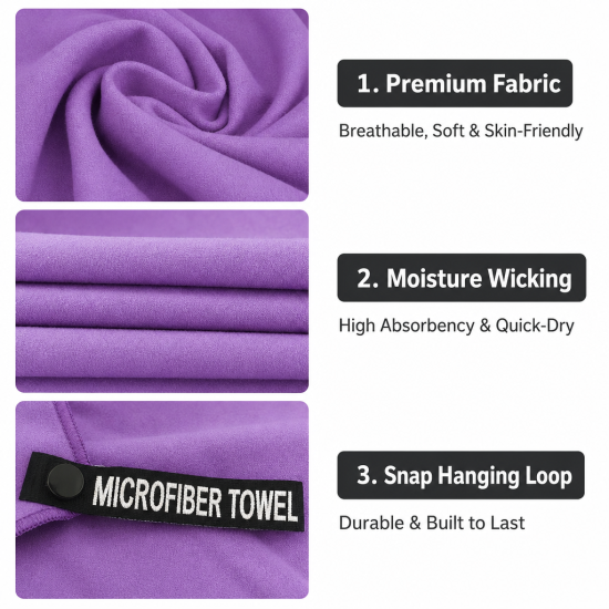 Quick-Dry Towel with Zipper Pouch - Image 4
