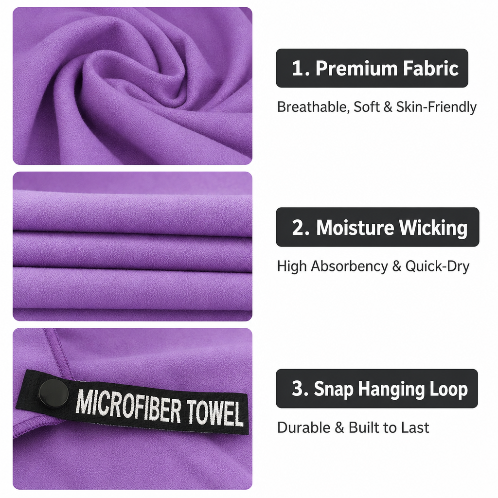 Quick-Dry Towel with Zipper Pouch - Image 4